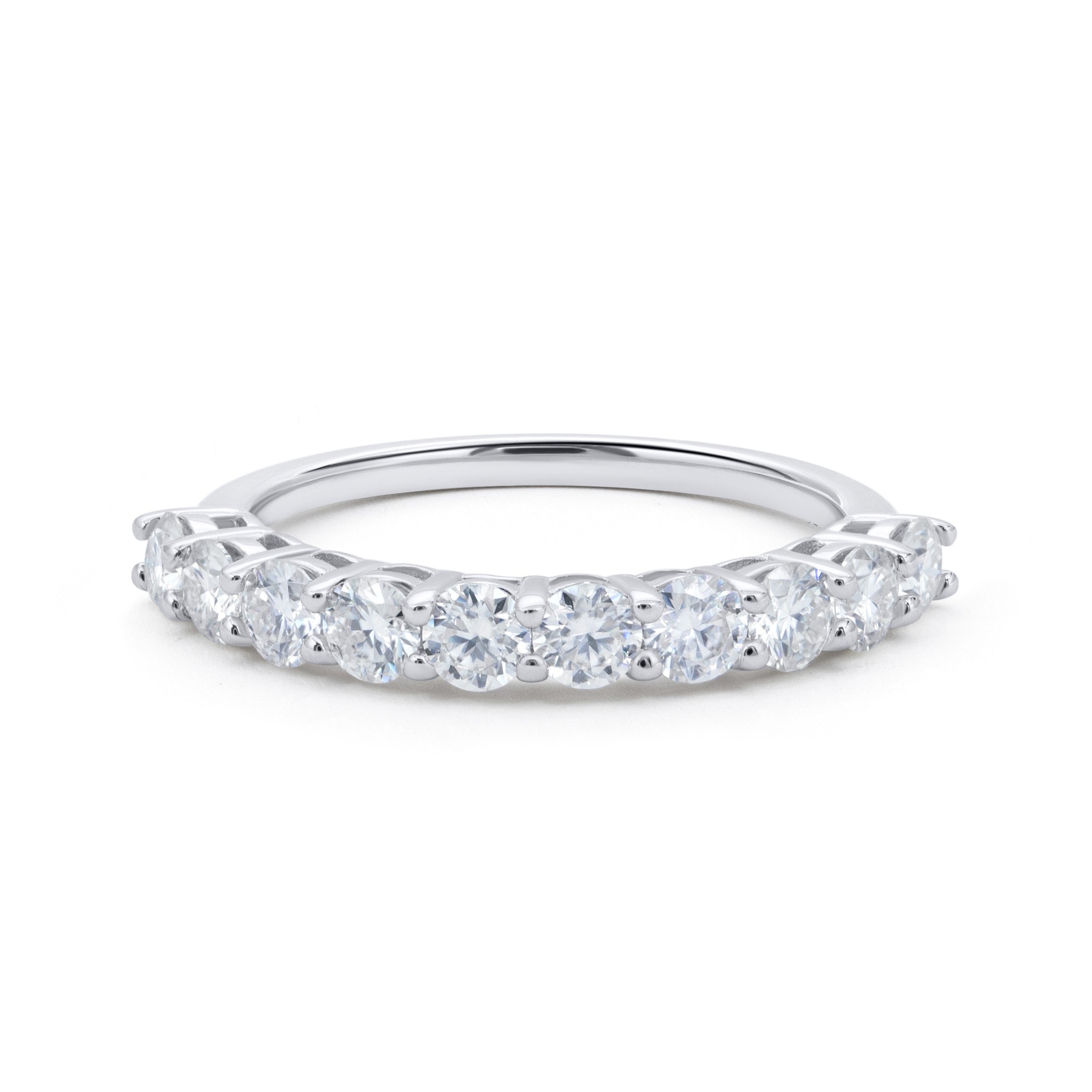 Ten Stone Round Cut Diamond Ring