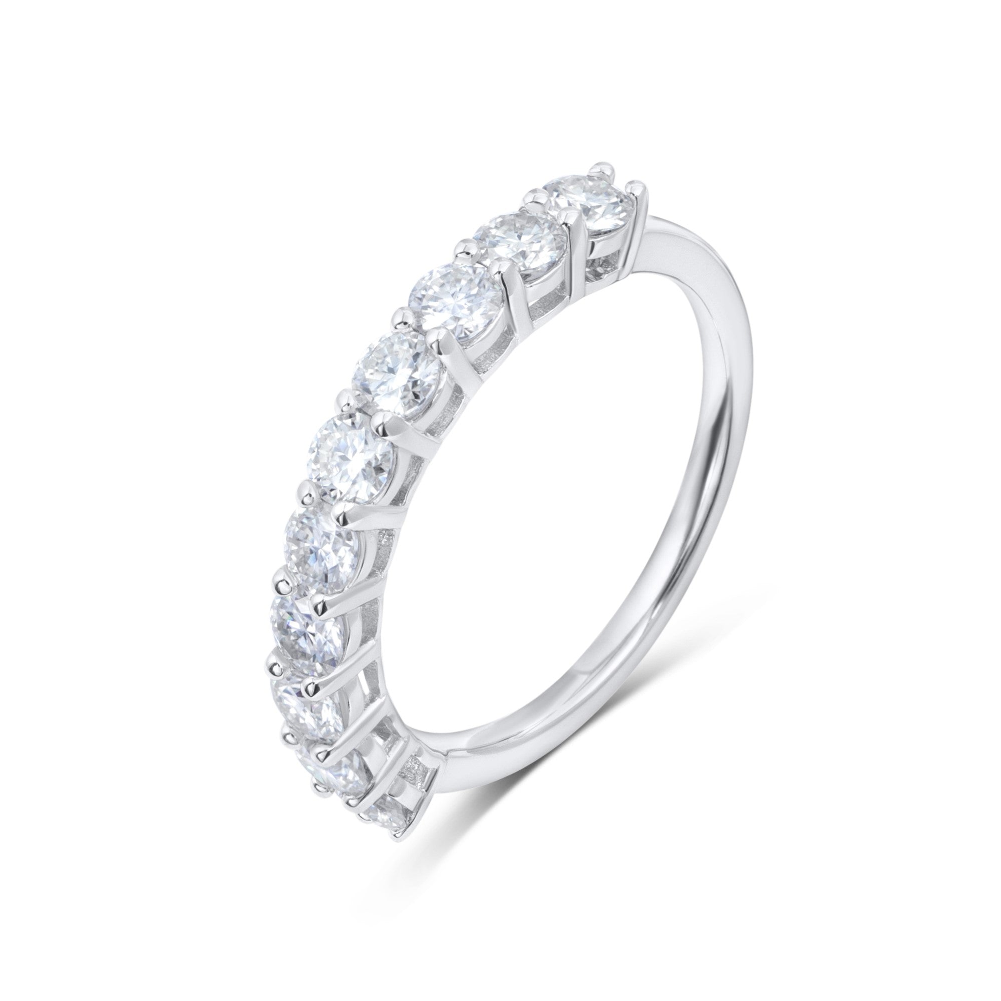 Ten Stone Round Cut Diamond Ring