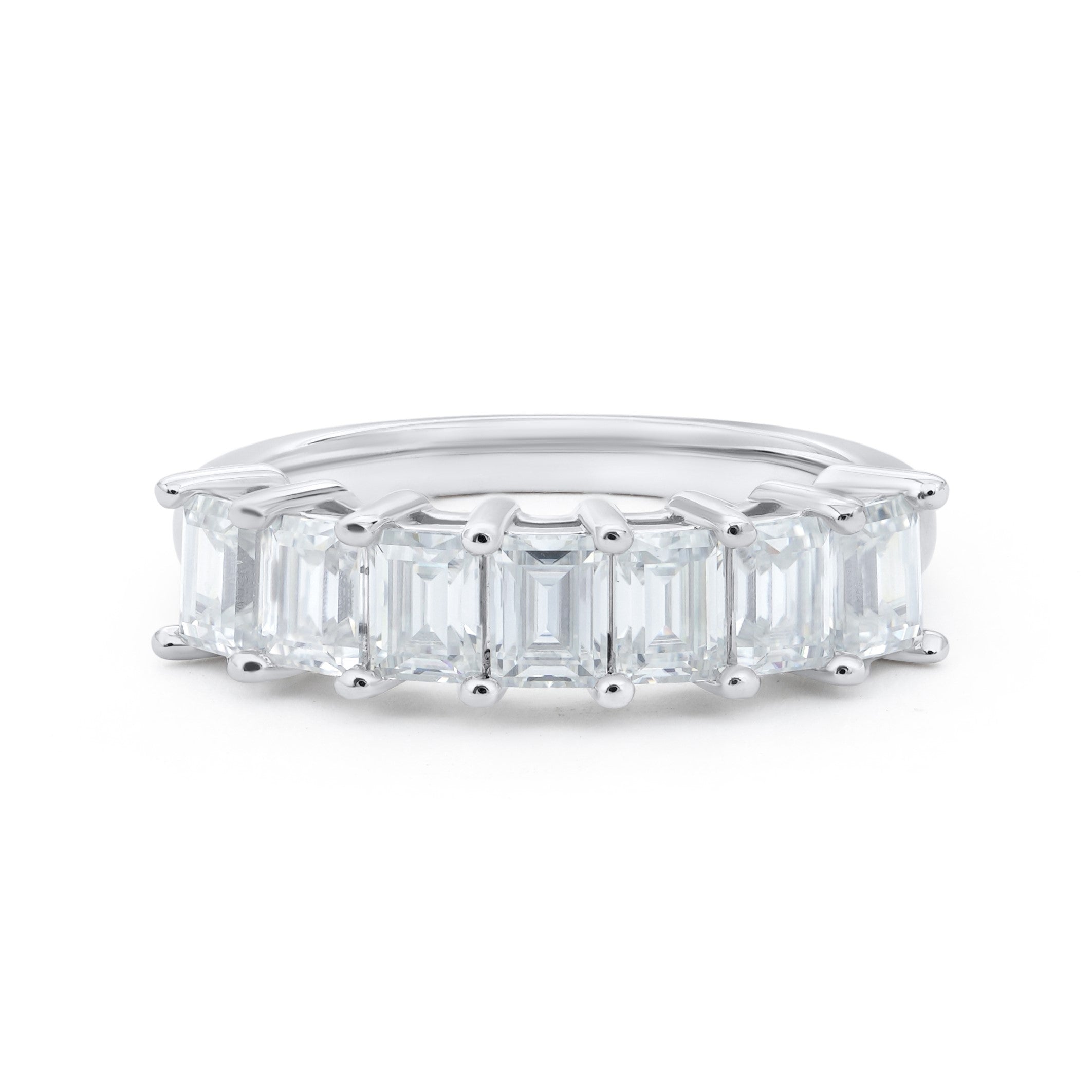 Seven Stone Emerald Cut Diamond Ring