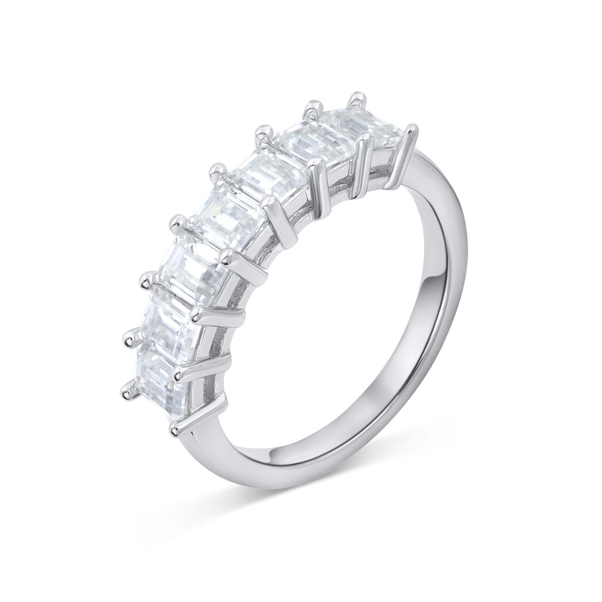 Seven Stone Emerald Cut Diamond Ring