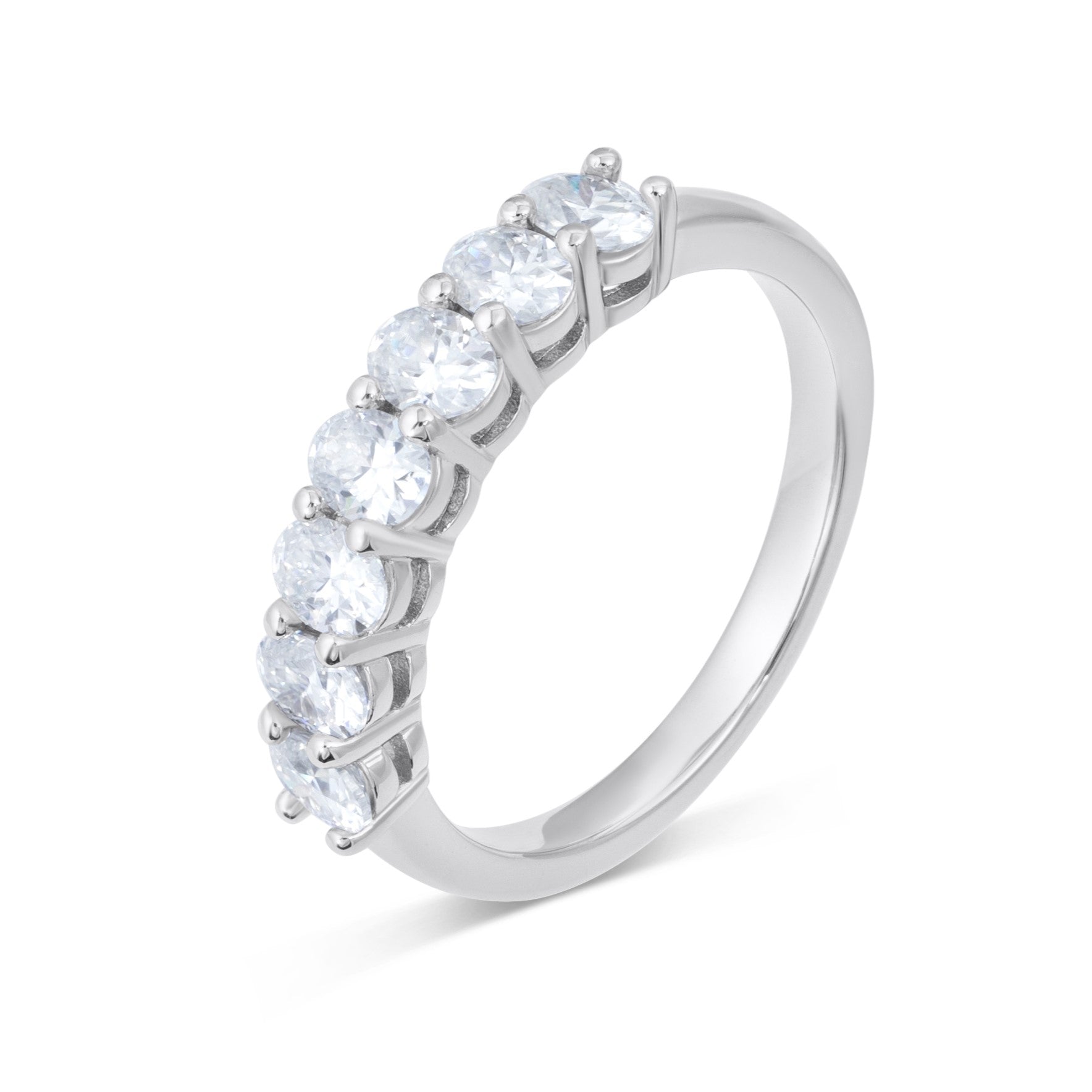 Seven Stone Oval Cut Diamond Ring