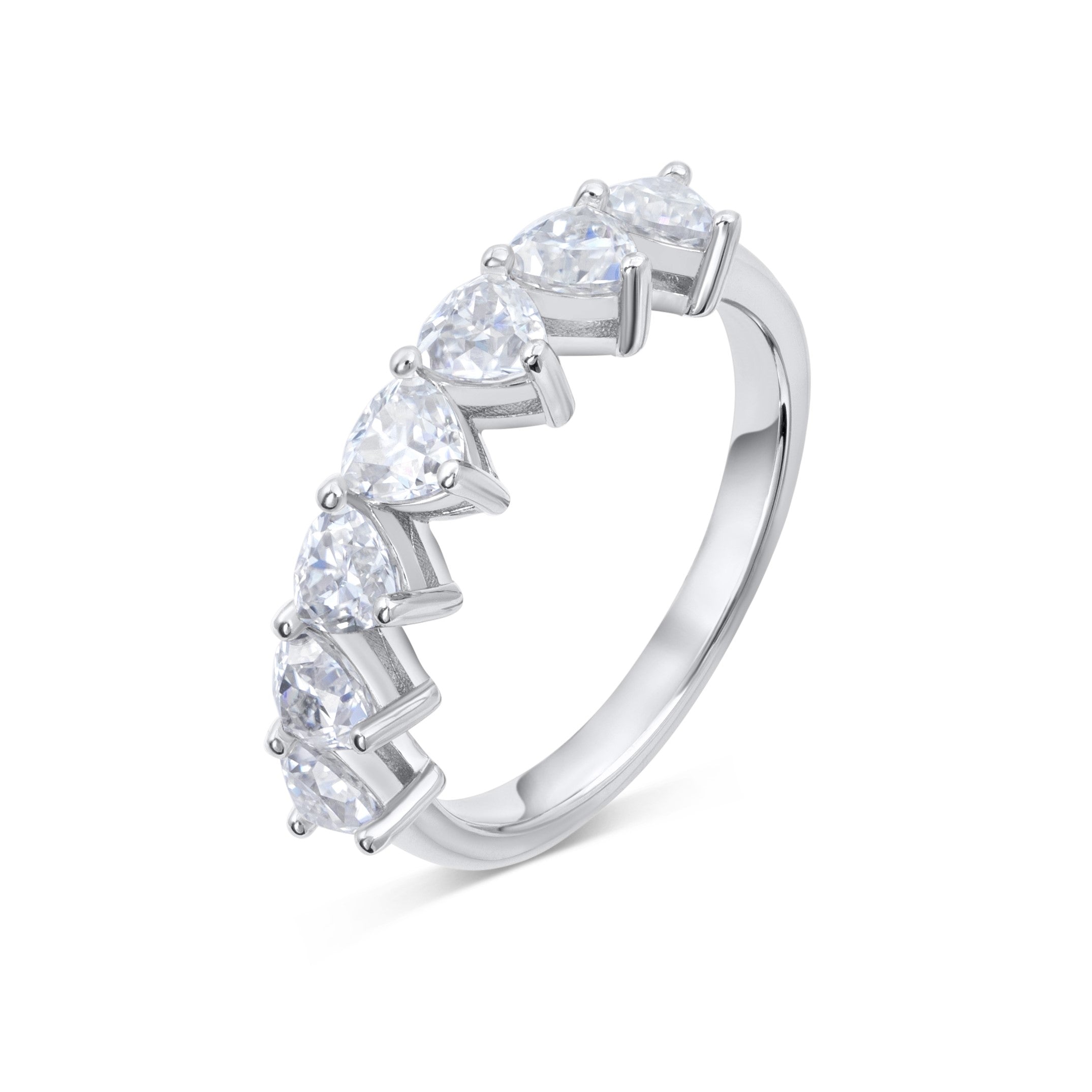 Seven Stone Trillion Cut Diamond Ring