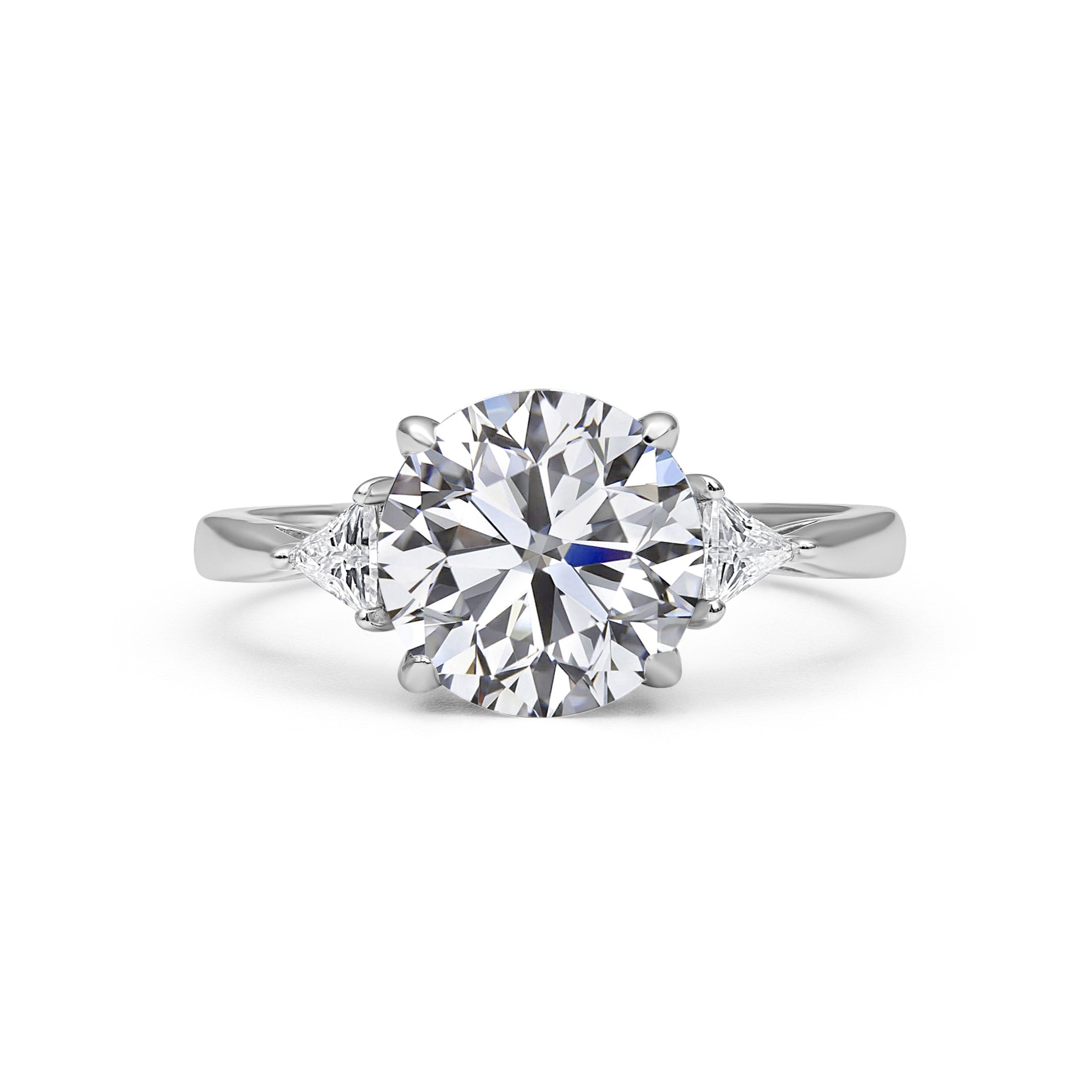 Tria Three Stone Round Cut Moissanite Ring