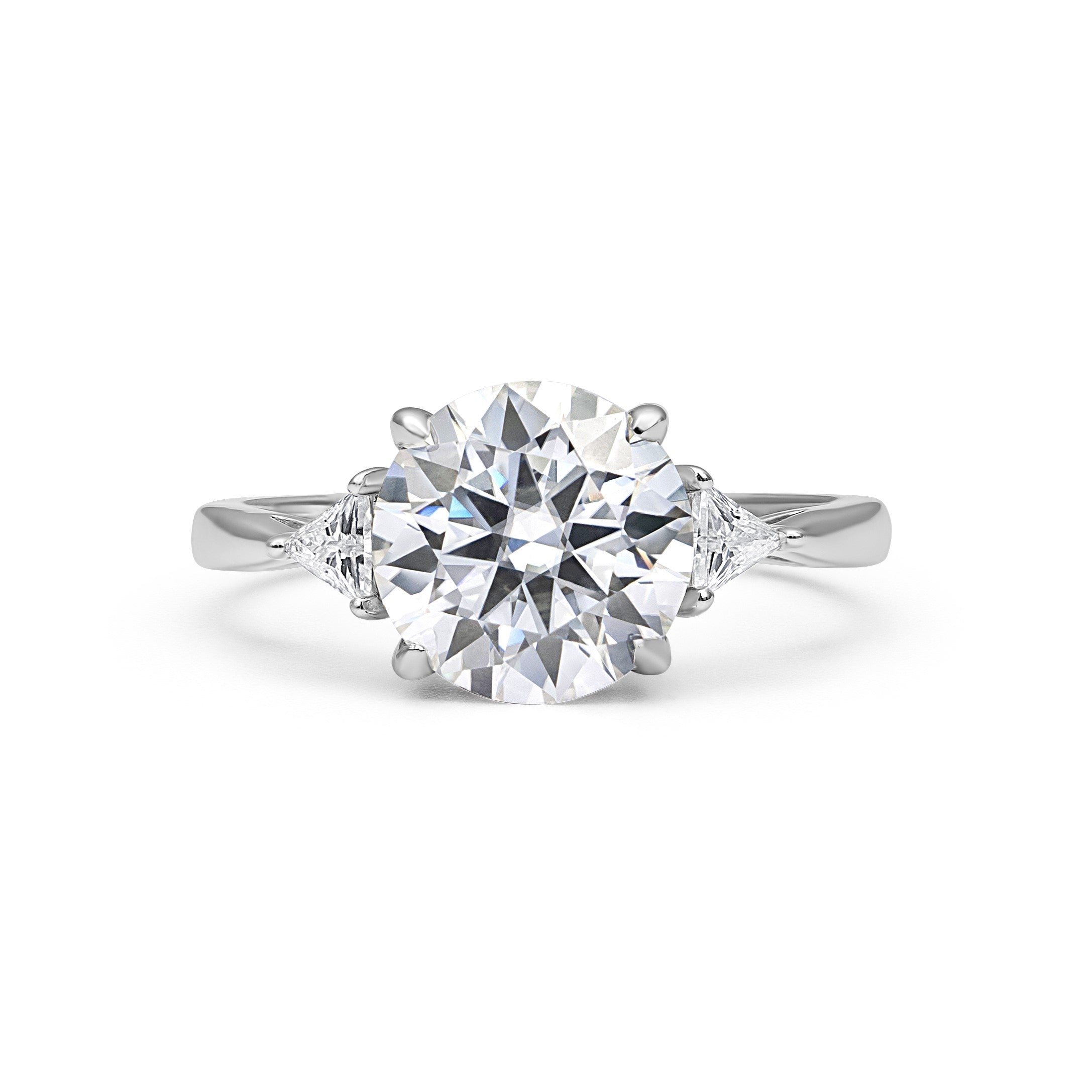 Tria Three Stone Round Cut Moissanite Ring