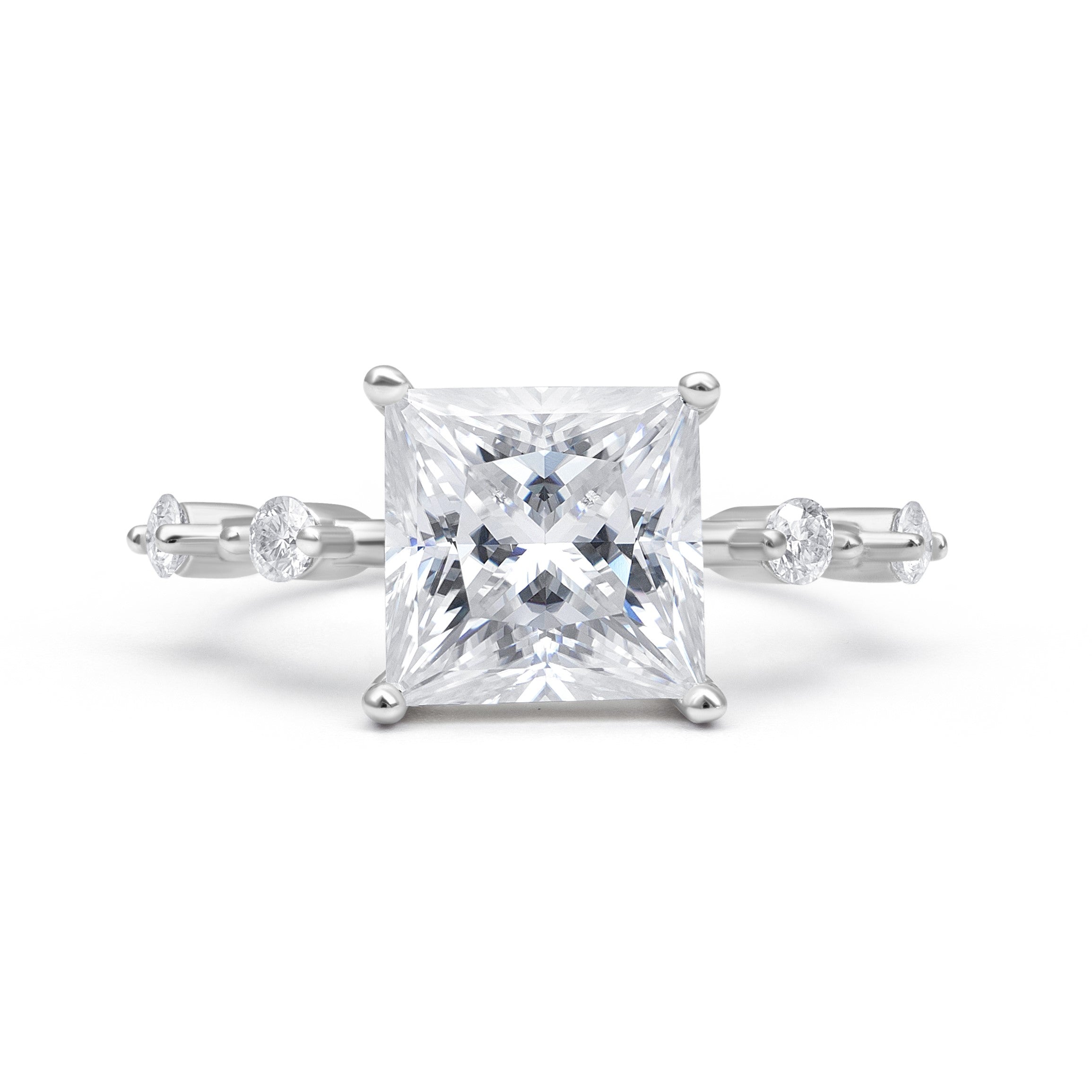 Petite Round Cut Moissanite Ring