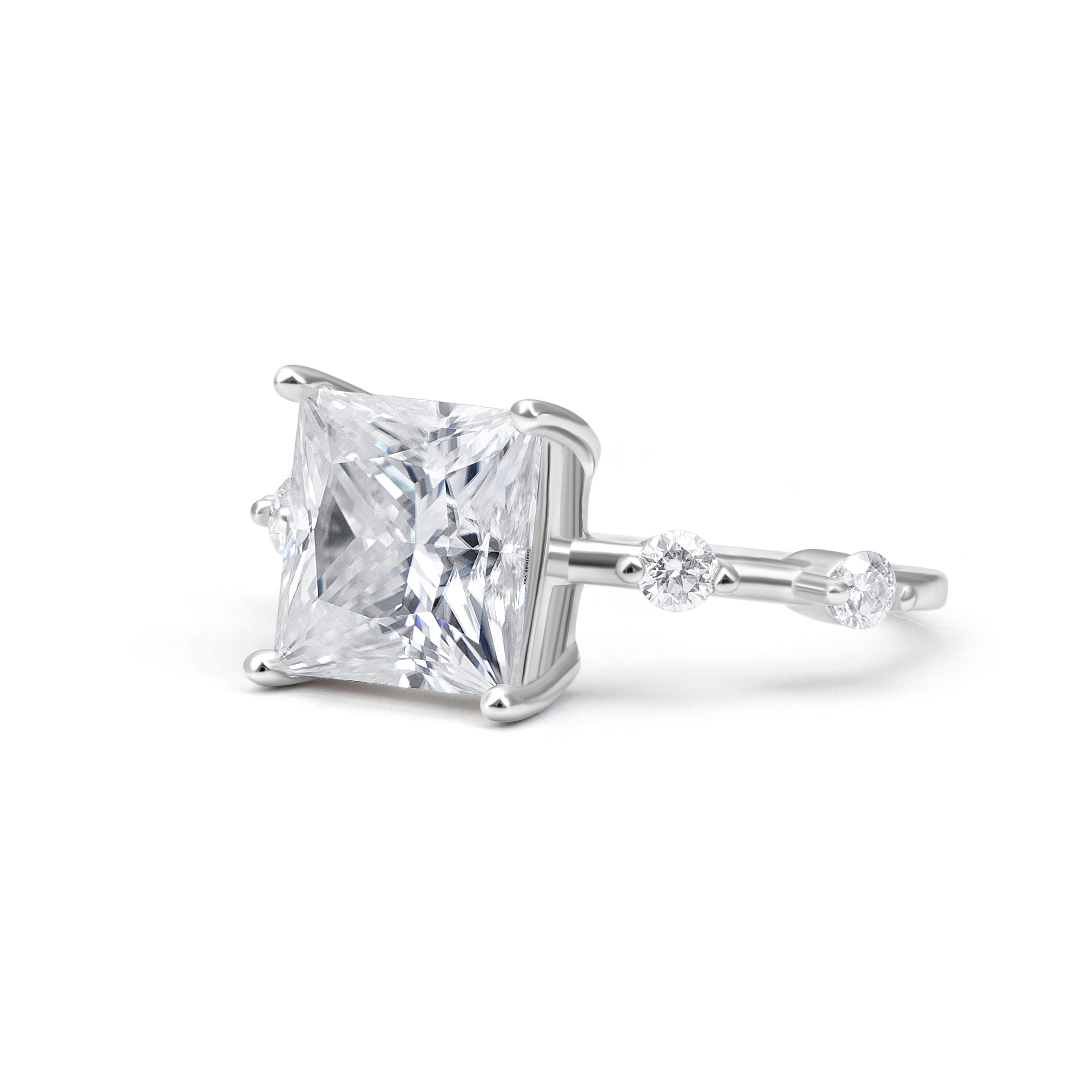 Petite Round Cut Moissanite Ring