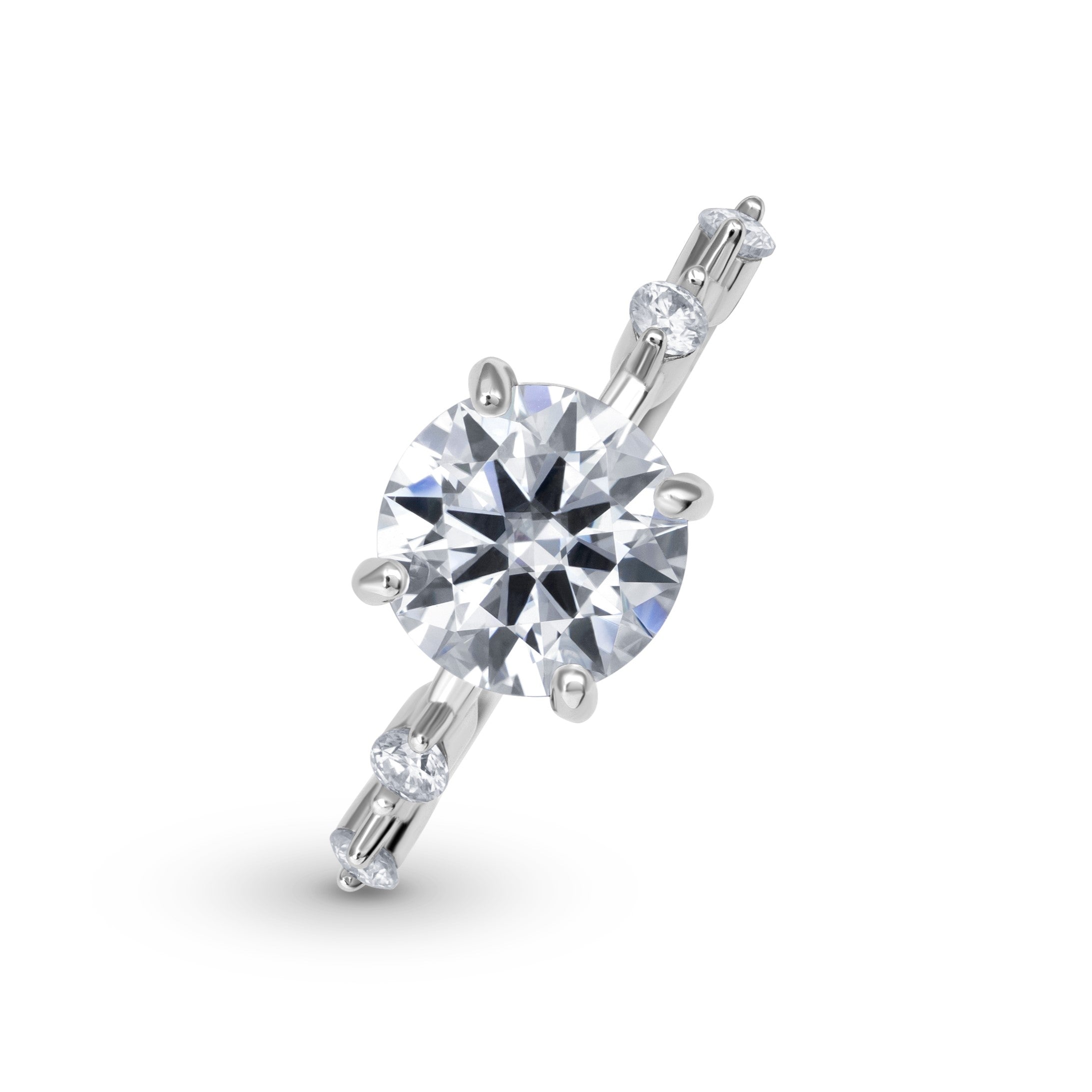 Petite Round Cut Moissanite Ring