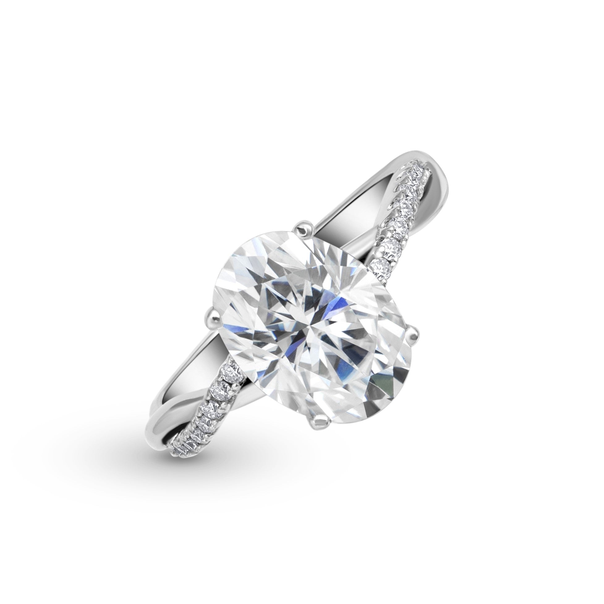 Twisted Vine Oval Cut Moissanite Ring