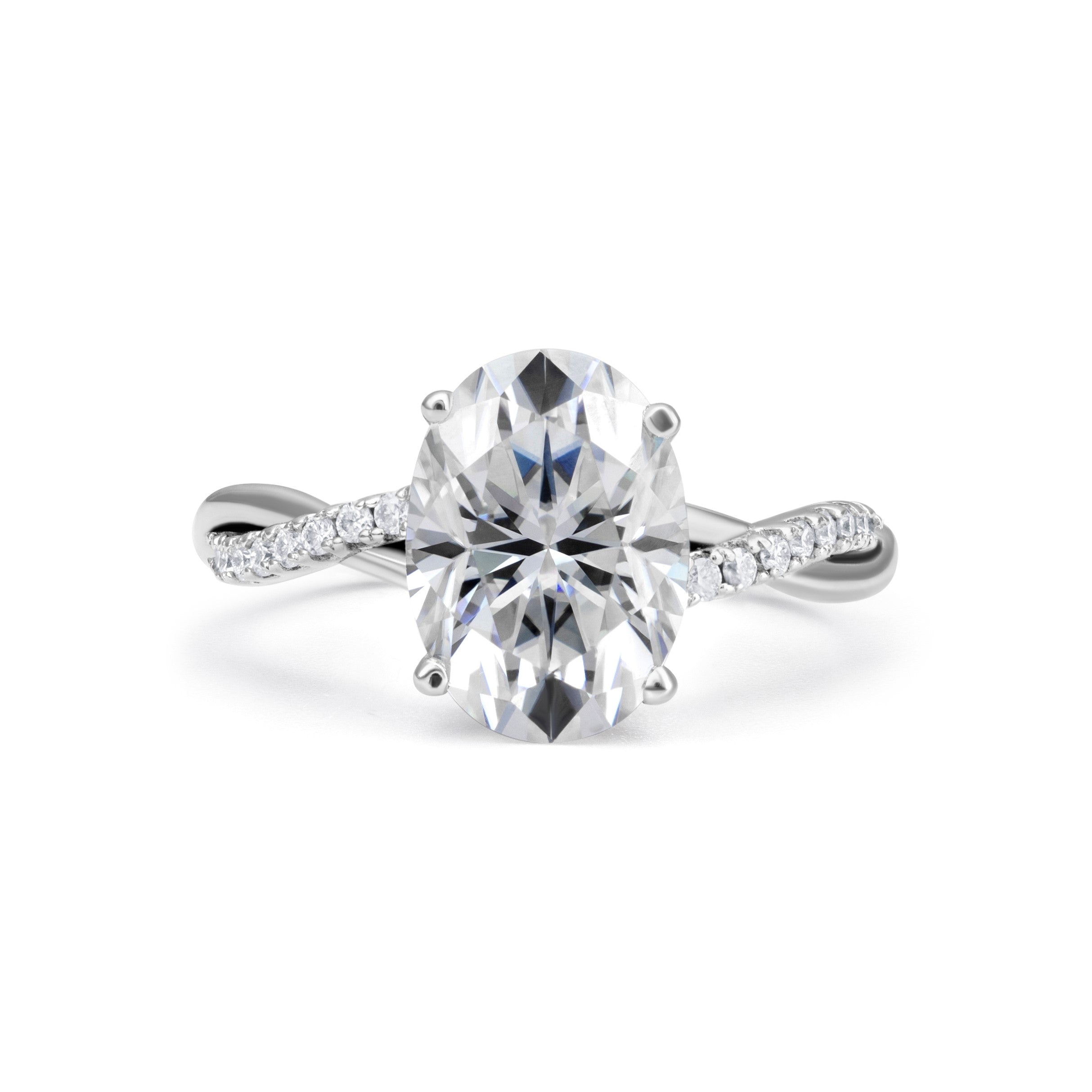 Twisted Vine Oval Cut Moissanite Ring