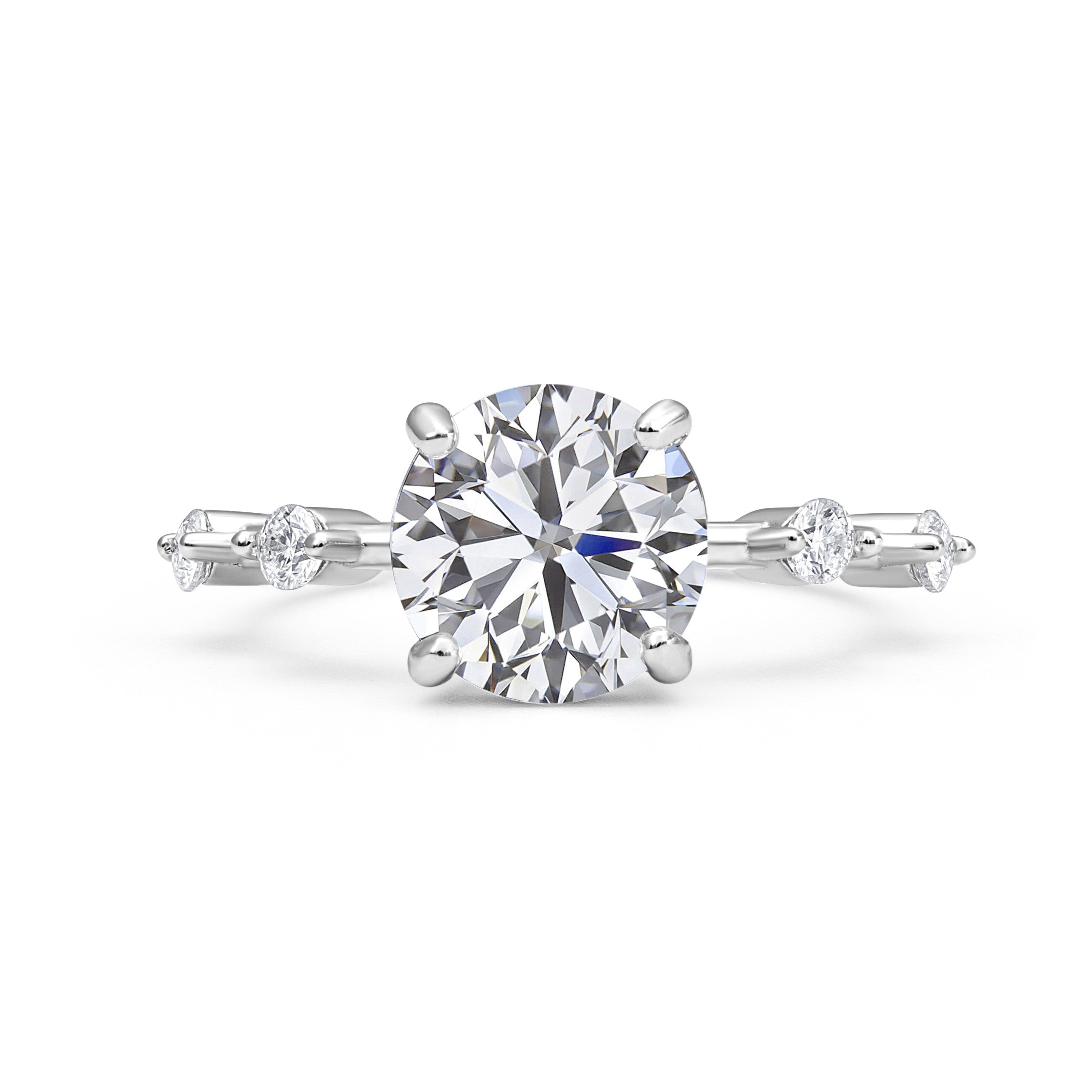 Petite Round Cut Moissanite Ring