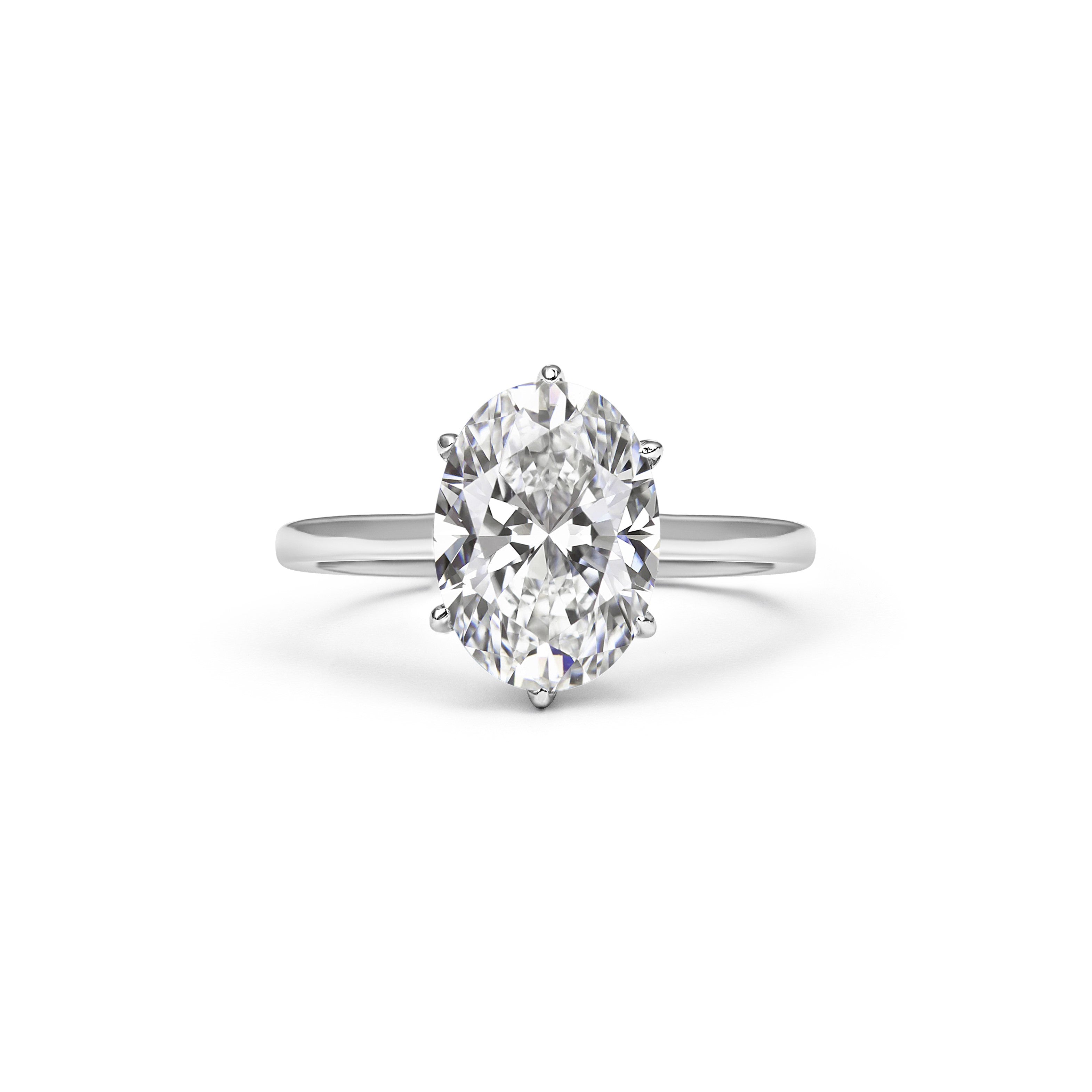 Regal Solitaire Oval Cut Moissanite Ring