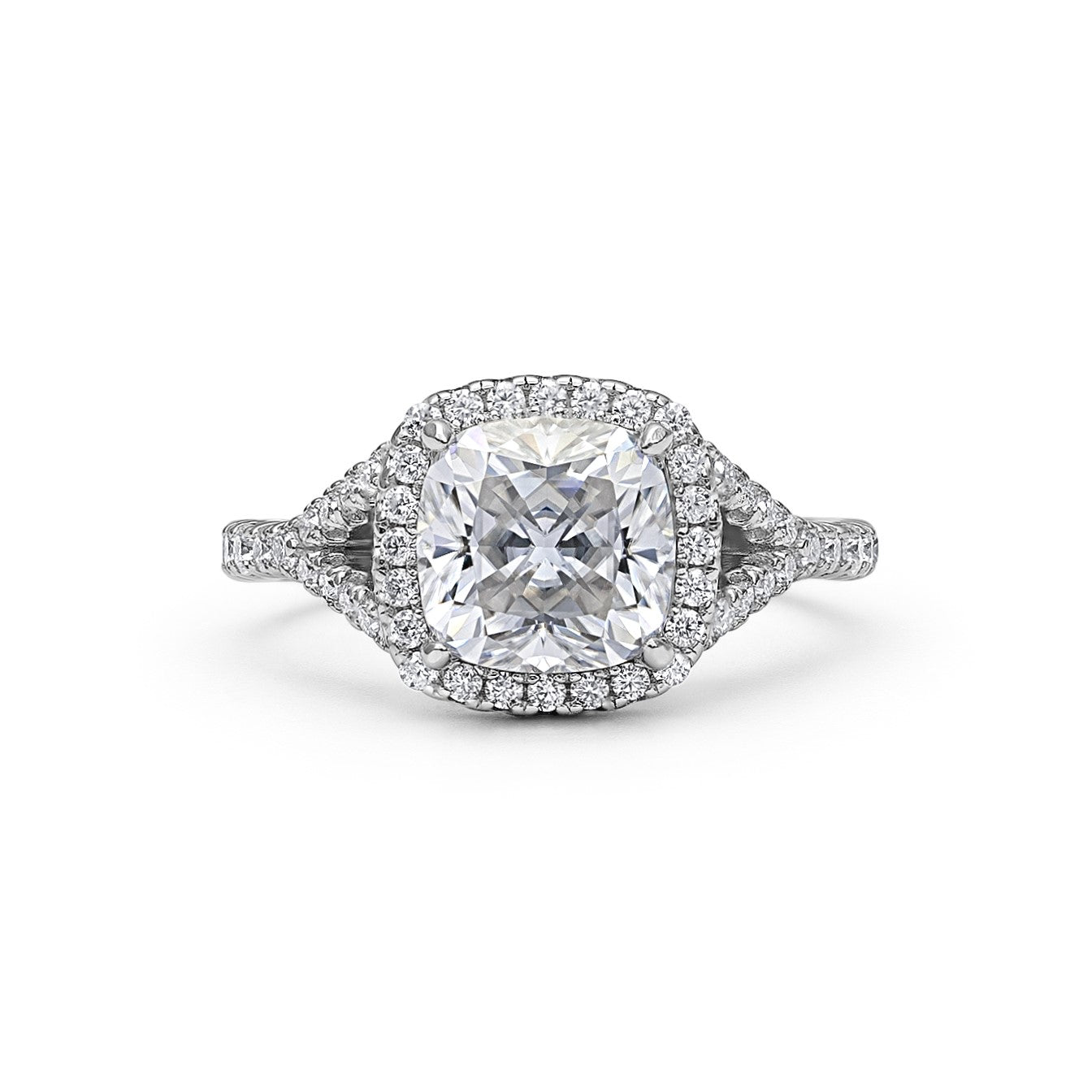 Joy Halo Cushion Cut Moissanite Ring