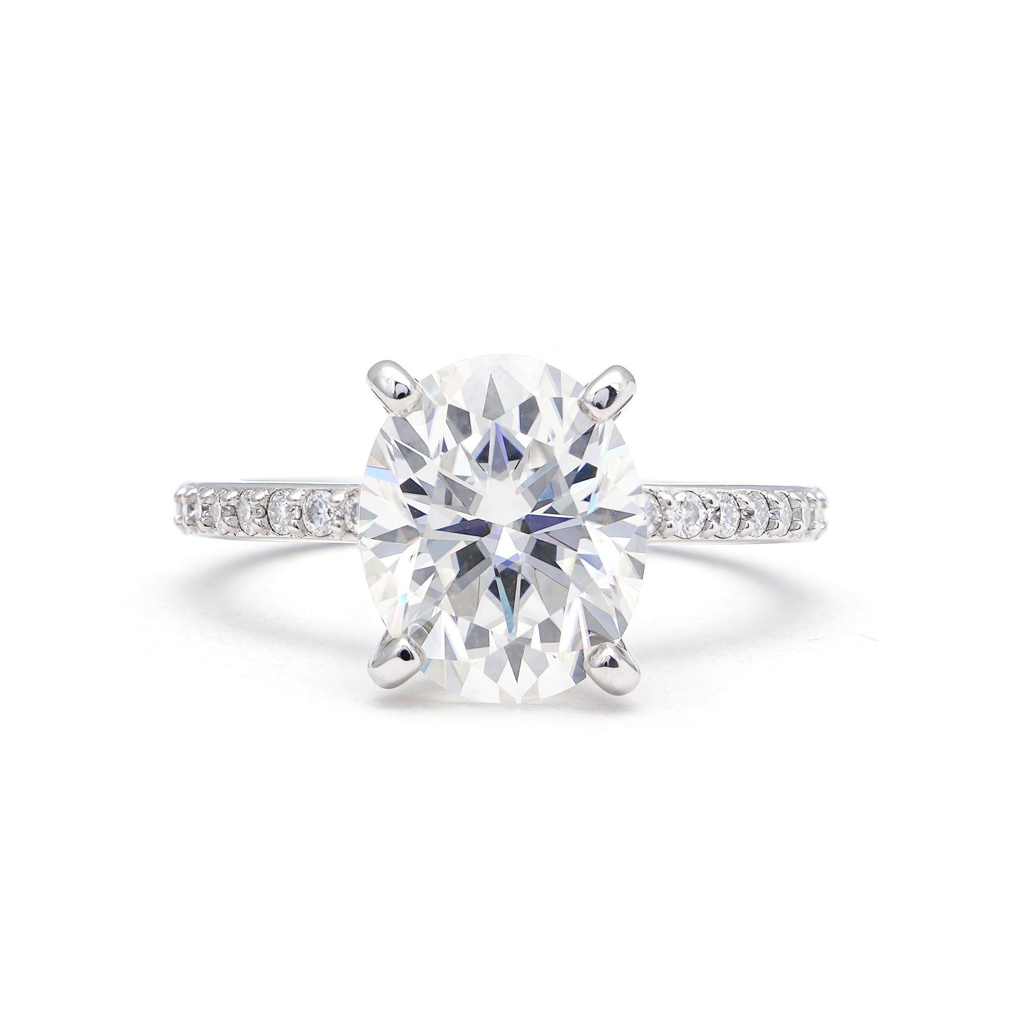 Adorned Oval Cut Moissanite Ring