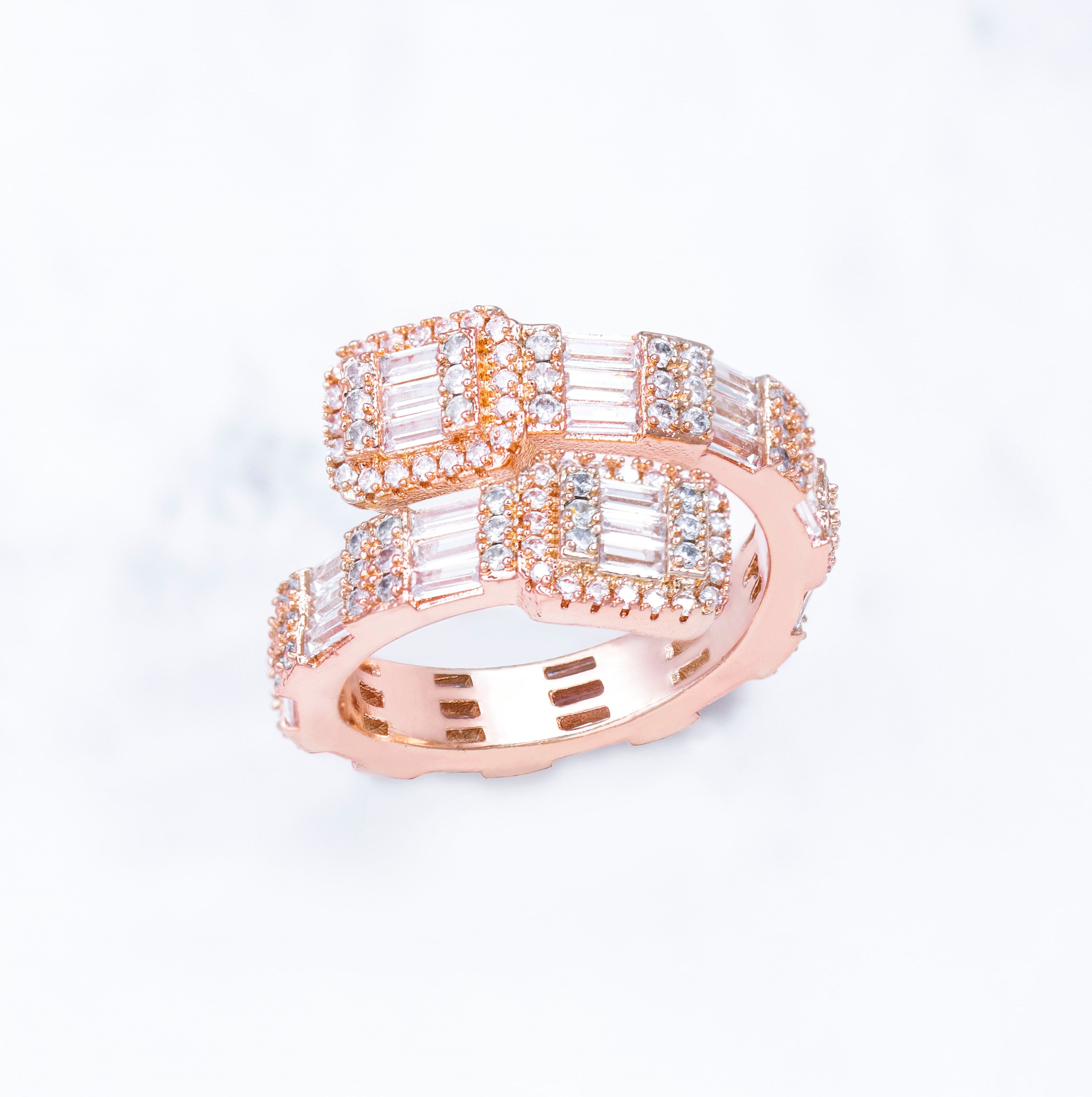 Women's Square Baguette Cuff Ring