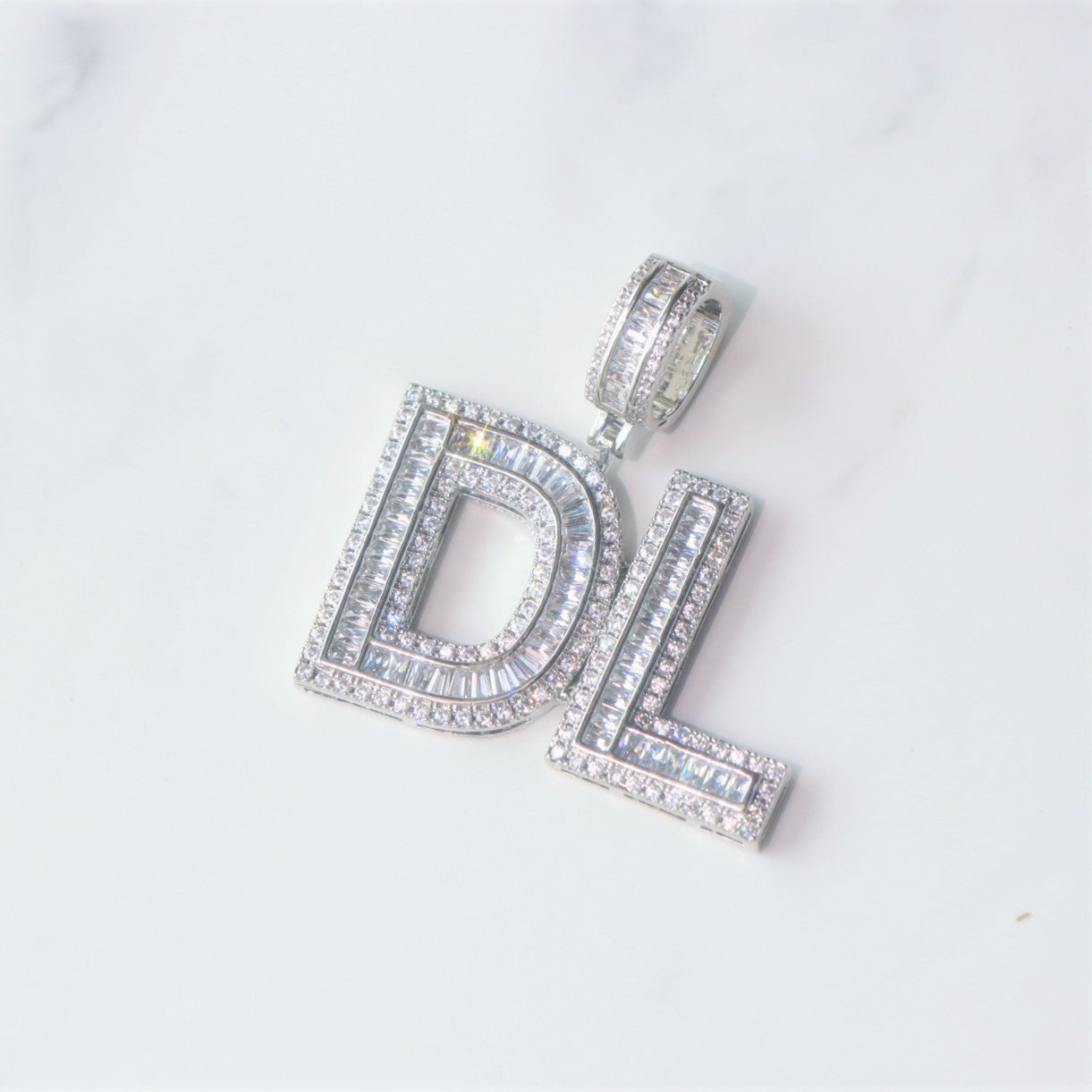 Large Rock Candy Diamond Letter Pendant