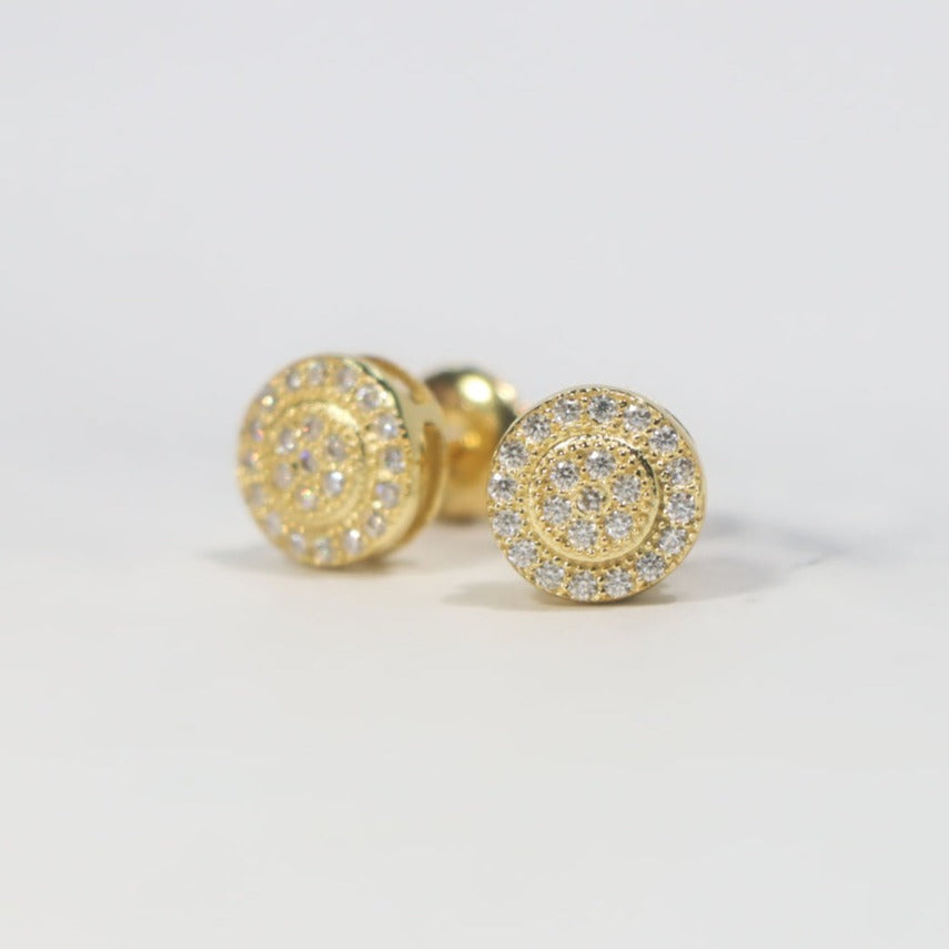 Women's Round Pave Moissanite Stud Earrings