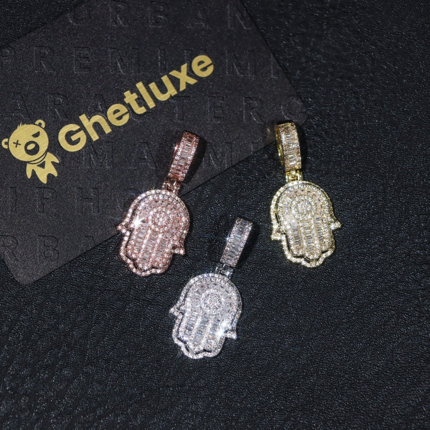 Small Baguette Hamsa Pendant