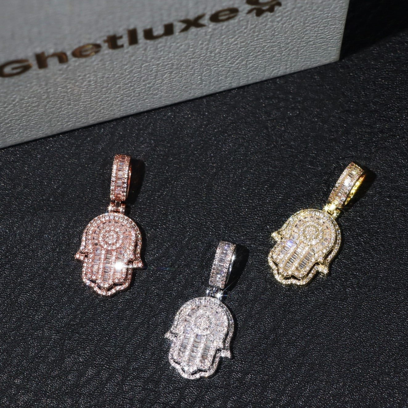 Small Baguette Hamsa Pendant