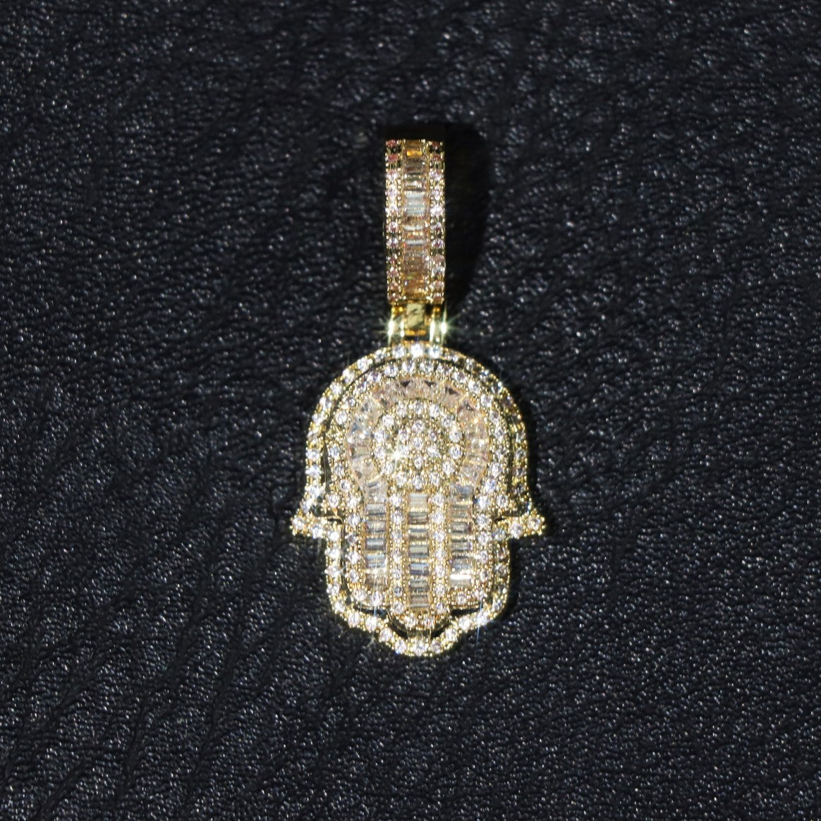 Small Baguette Hamsa Pendant