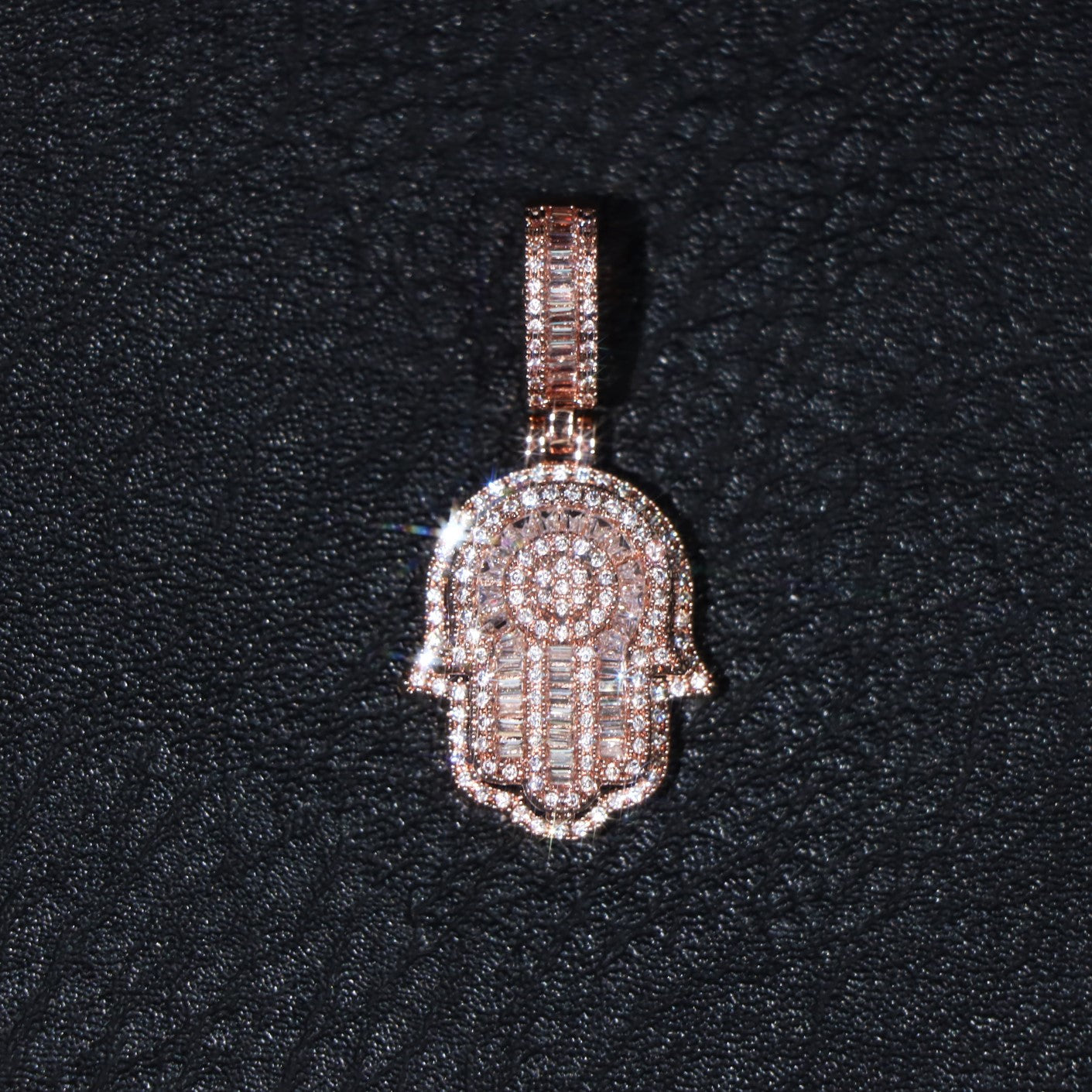 Small Baguette Hamsa Pendant