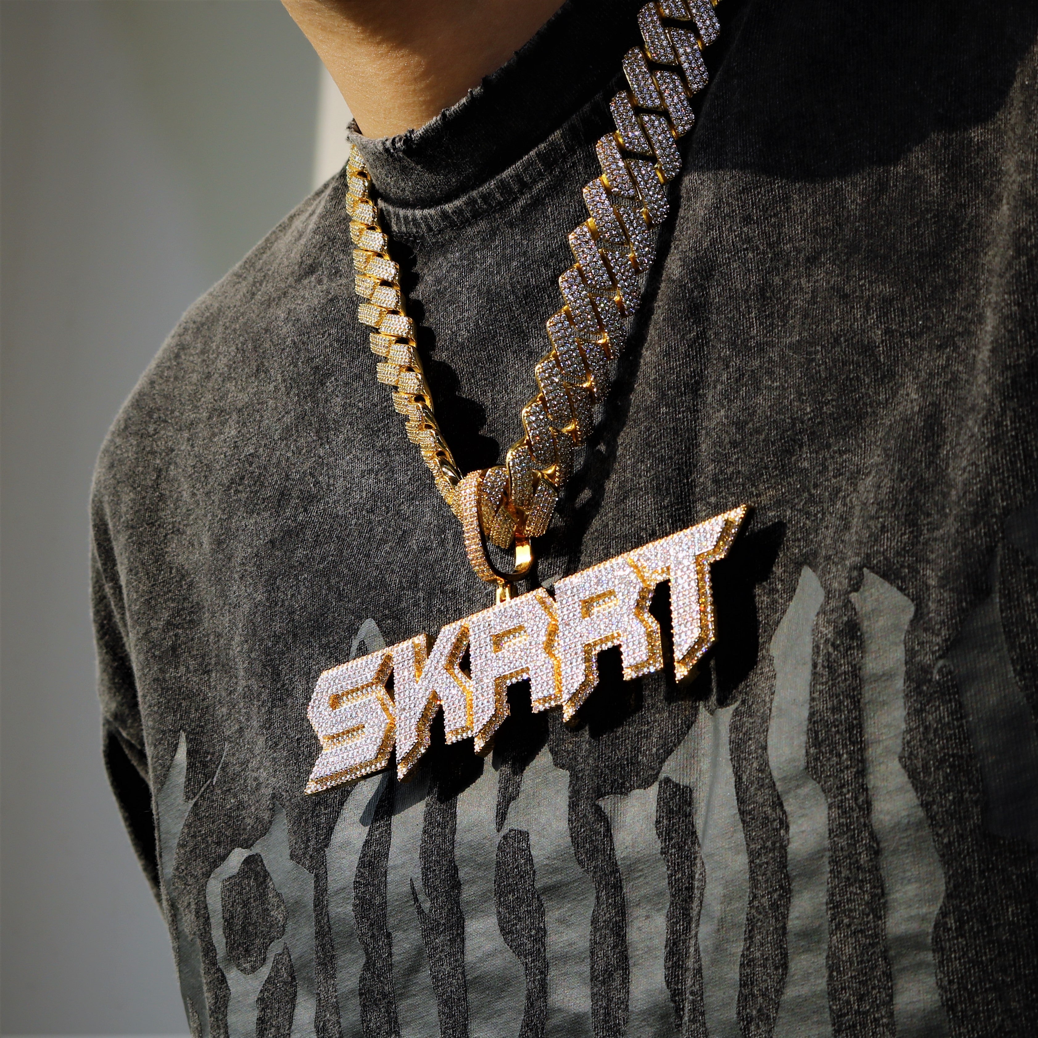 Two Tone SKRRT Custom Name Pendant