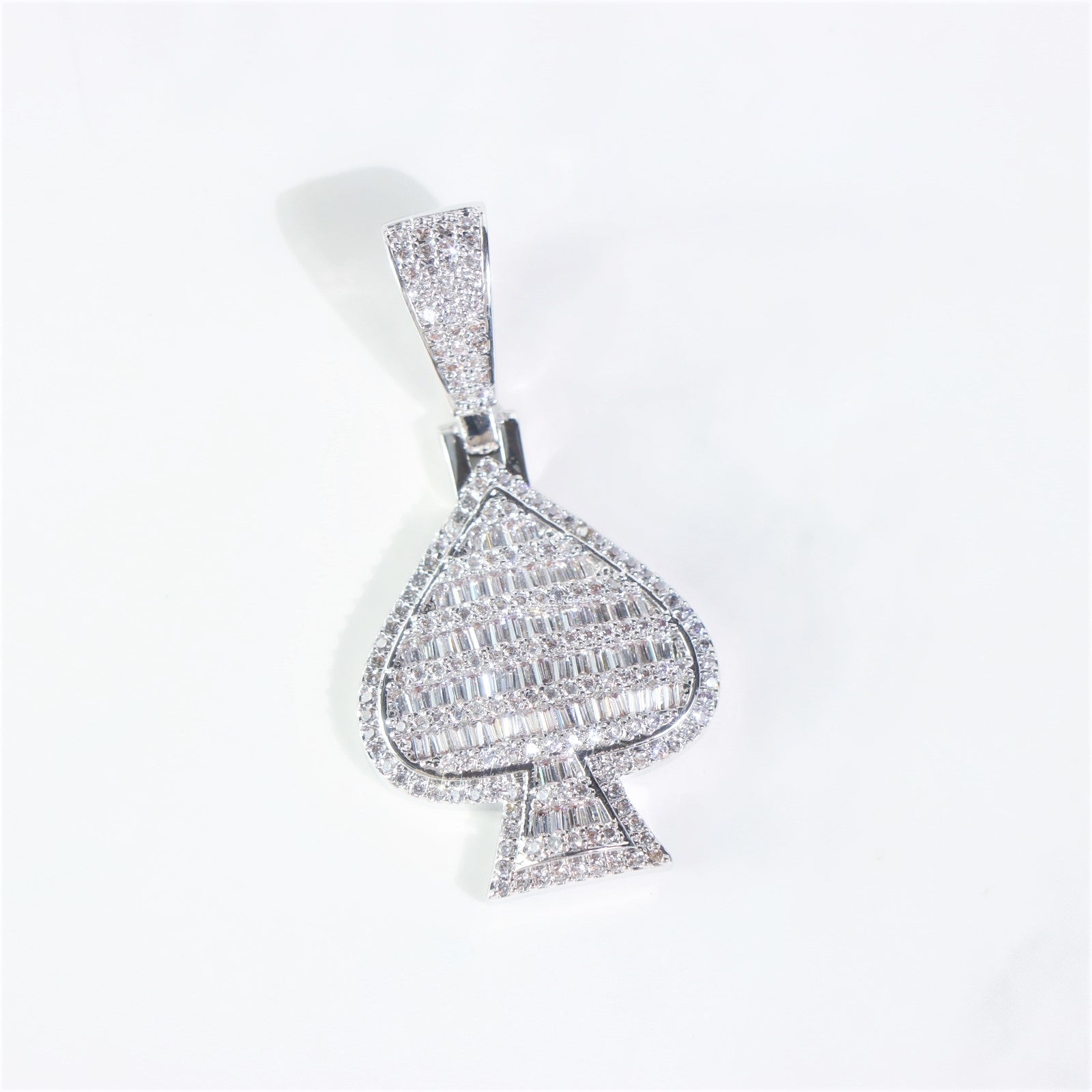 Baguette Moissanite Black Spade Pendant