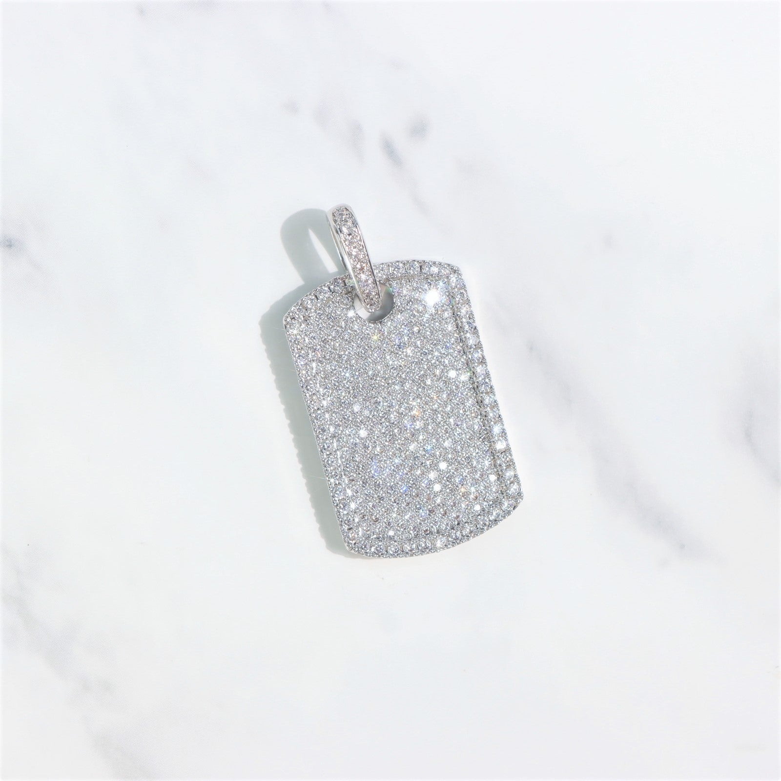 Moissanite Dog Tag Pendant