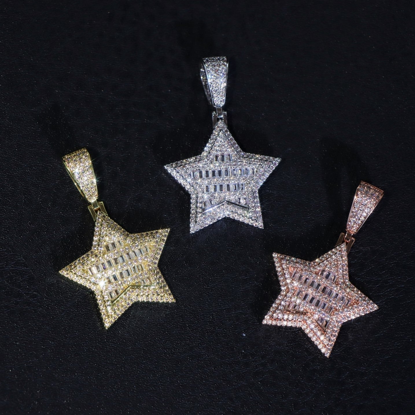 Baguette Diamond Star Pendant