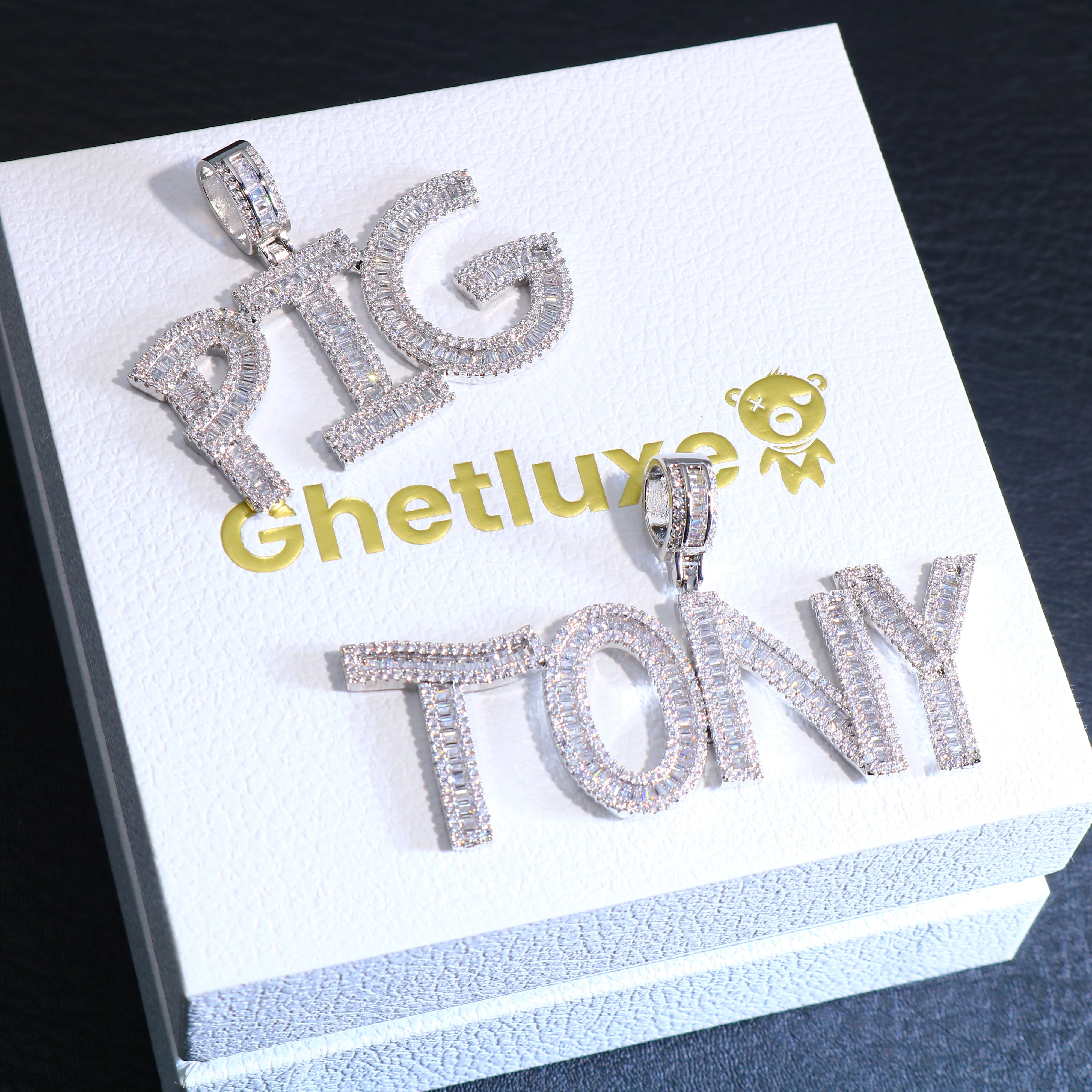 Small Baguette Letters Pendant