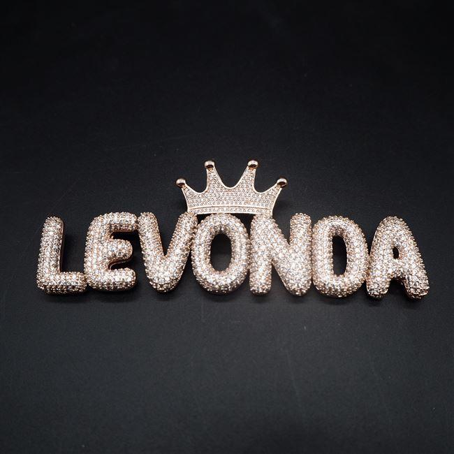 Giant Crown Custom Bubble Letter Pendant