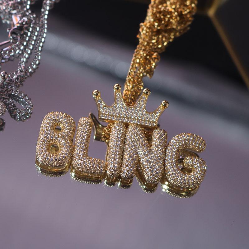 Giant Crown Custom Bubble Letter Pendant